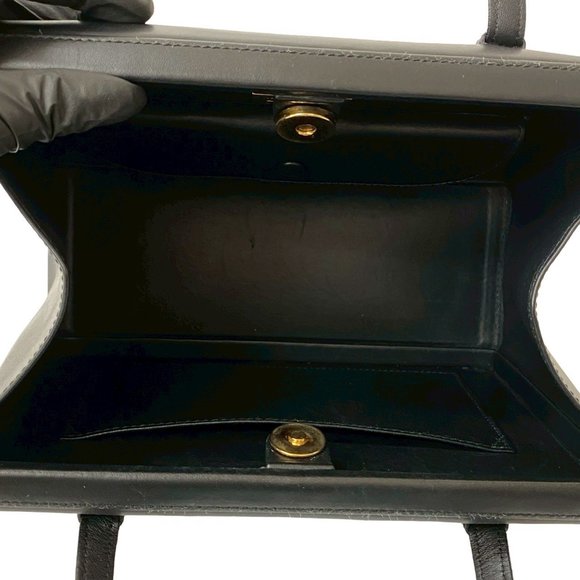 LOEWE logo hardware embossed leather genuine handbag mini tote bag shoulder - Picture 9 of 10